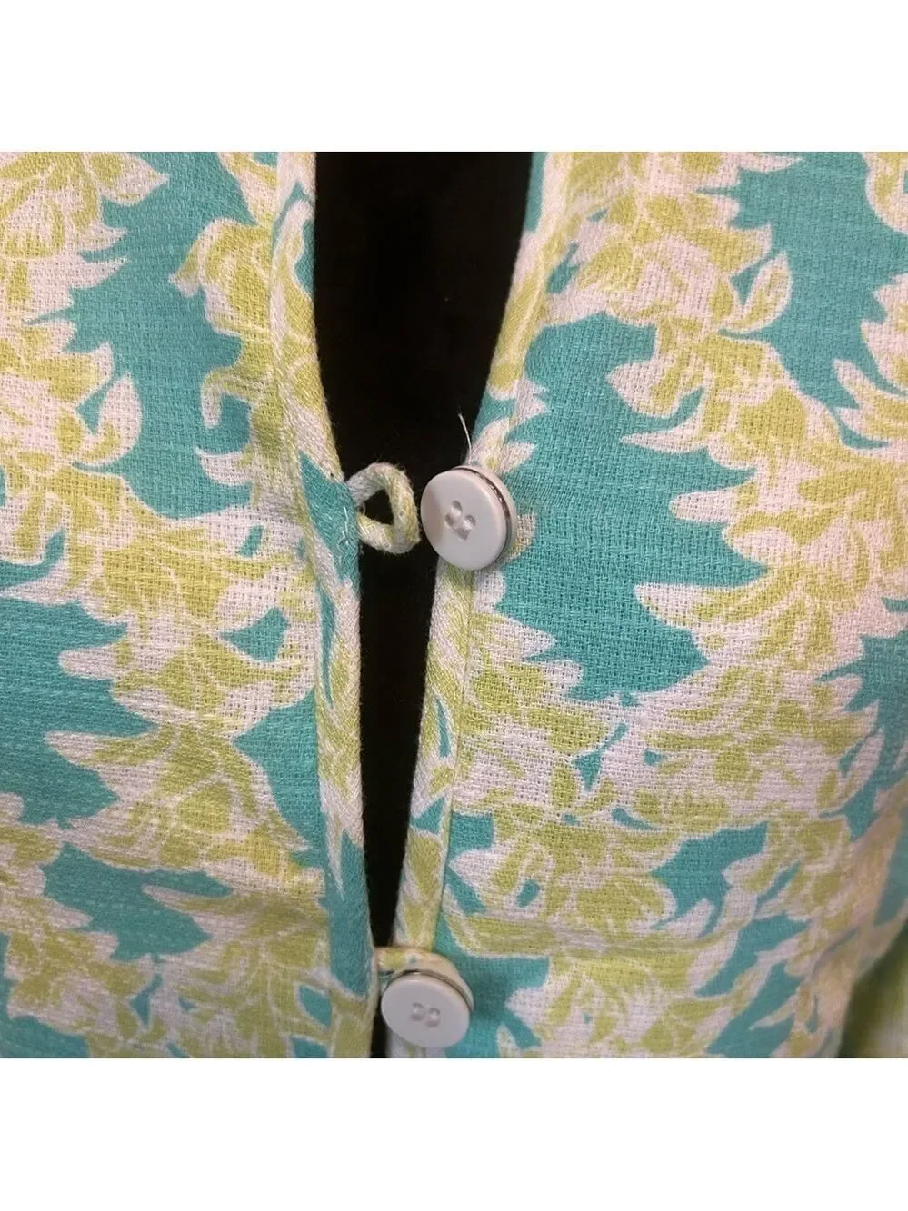 Vintage Pendleton Women’s Suit Skirt Floral Small Green Blue Linen Rayon Career